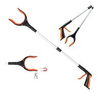 AetherPeak 33''/83cm Foldable Litter Pickers. Extra - Long Grabber Stick with 360° Rotating Magnetic Anti - Slip Claw. Ideal for Adults, Disabled & Elderly. Effortlessly Pick up Litter. (Orange)