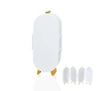 AetherPeak Earring Storage Organiser - Lightweight Oval Box with Mirror | Foldable Jewellery Holder for Necklaces, Small Stationery & Makeup | Dust-Proof, Space - Saving Home Decor(White)