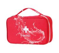 AethraLux Portable First Aid Kit, 24x14x8cm, Waterproof Medical Pouch, Large Capacity Medicine Organiser, Travel Emergency Bag, Red