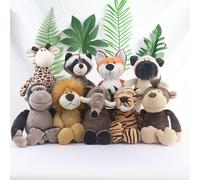 AETHYLC 9pcs Cute Stuffed Animal Collection, Wild Jungle Plush Toys Lion Elephant Deer Tiger, Huggable Soft Cloth Dolls