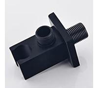Aetluxery Black Square Shower Outlet Elbow Connector with Handset Holder Bracket for Standard G 1/2" Threads, Brass Construction and Wall-Mounted Design for Easy Installation in Bathroom