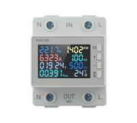 Aetluxery LCD Digital Energy Meter Electricity Usage AC170V-300V Voltage and Current Meter with High-Definition Display, Mobile App Control, Rail Mount,(KWS-302)