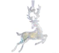 Aetluxery Transparent Acrylic Christmas Decorations with Colorful Light Reflections for Tree Hanging, Festive Ornaments for Holiday Décor Reindeer(Moose)