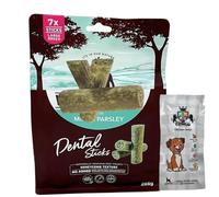 AETN Creations Bundle of Dental Sticks for Large Breed Dogs in Mint and Parsley 1x7 (266g) Sticks to Support Oral Health pus AETN Chicken Jerky Treat