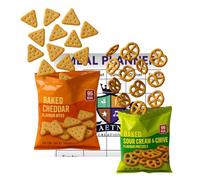 AETN Creations® Crisps Variety Snack Pack - Slim Fast-Style High Protein Light Snacks - 12 Bags (6x Cheddar Bites & 6x Sour Cream & Chive) with AETN Meal Planner Guide