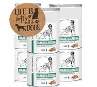 AETN Creations Diabetic Dog Food Bundle | 6 x 410g Veterinary Wet Loaf Tins | Low Carbohydrate Formula for Diabetic Dogs | Includes 1 of 6 Exclusive Canine Quote Coasters