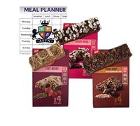 AETN Creations High Protein Meal Replacement Bars - 12x60g Variety Pack (Berry, Rocky Road, Choc Chip) - Slim Fast Style Snack Bars + 7-Day Planner