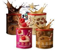 AETN Creations Indulgent Meal Replacement Shake Variety Pack - Chocolate, Vanilla, Café Latte & Raspberry White Chocolate (4 x 365g) - Slim Fast Style Bundle with AETN Meal Planner Guide