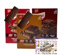 AETN Creations ® Meal Replacement Bars - 12 x 60g (4x Salted Caramel, 4x Chocolate Fudge, 4x Dark Chocolate & Cranberry) - High Protein, Low Calorie Slim Fast Style Bars with AETN Meal Planner Guide