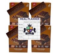 AETN Creations Salted Caramel Meal Bar Bundle - 4 Packs (16 Bars Total) - 202kcal High-Protein Snack Bars with Vitamins & Fibre + AETN Exclusive Meal Planner