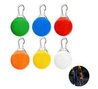 AETPI 6 Pack LED Dog Collar Light,Clip-On LED Light Up Pet Safety Dog Collars Tag with 3 Flashing Modes Waterproof for Night Walking Camping Running CR2032 Batteries Included for Keychain decoration