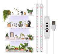 AETPI LED Grow Light Strip, Full Spectrum LED Plant Light with Auto ON Off Timer, 80 LEDs 10 Dimmable Levels, 2 Heads Grow Lamp with for Seedlings and Succulents (No Plug Included)