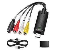 AETPI VHS to Digital Converter,USB 2.0 Video Capture Card RCA to USB Audio Video Converter Device with Convert VHS Mini DV VCR Hi8 DVD to Digital Converter for PC TV MAC Windows Vista Compatible