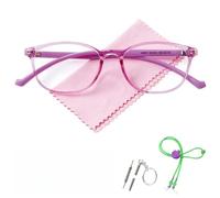 AetrvoHope Blue Light Blocking Glasses with Case for kids and Teens Boys & Girls, Children's Ultralight Clear Frame Anti Eyestrain & Uv400 Glasses (Clear Purple)