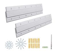 Aetubree 2 Pairs French Cleat Picture Hanger, 12" Heavy Duty Aluminium Z bar Hanger Interlocking Panel Clip Wall Mounting Bracket Hardware Kit for Whiteboard, Shelf, Artwork, Cabinet, Art Frames