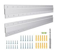 Aetubree 2 Pairs French Cleat Picture Hanger, 30" Heavy Duty Aluminium Z bar Hanger Interlocking Panel Clip Wall Mounting Bracket Hardware Kit for Whiteboard, Shelf, Artwork, Cabinet, Art Frames