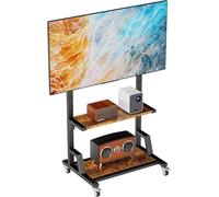 Aetubree Rolling TV Stand,Mobile TV Stand on Wheels for 32-75 inch Flat Curved Screens TV, Adjustable Heavy Duty Universal TV Floor Stand for Indoor Outdoor,Holds up to 150lbs VESA MAX 600×400