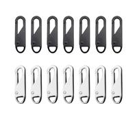 Aeuezxx Zipper Pull, 14 Pcs Spare Zipper Pull, Zipper Replacement, Zipper Pull Replacement, Detachable Metal Zipper Pull, for Suitcase, Backpacks, Clothes, Jeans, Boots
