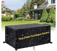 AEUUEU Square Table Cover Outdoor Waterproof 100x60x40cm/LxWxH Heavy Duty Covers For Outside Garden Furniture, for Rattan Set, Patio Sofas, Coffee Tables Etc, Garden Furniture Protective Cover