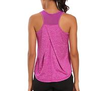 Aeuui Womens Workout Tops for Women Racerback Tank Tops Mesh Yoga Shirts Athletic Running Tank Tops Sleeveless Gym Clothes, Dark Purple, M