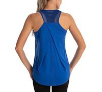 Aeuui Womens Workout Tops for Women Racerback Tank Tops Mesh Yoga Shirts Athletic Running Tank Tops Sleeveless Gym Clothes, Dark Blue, S