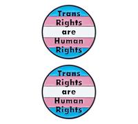 AEUXZA Trans Pride Set of 2 - Trans Rights are Human Rights Round Enamel Pin - LGBTQ+ Gadgets for Clothes, Backpacks and Bags