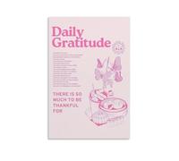 AEUYWQHKEKG Daily Gratitude Posters Aesthetic Vintage Wall Art Canvas Poster Decorative Painting Living Room Bed Room Decor 16x24inch(40x60cm) Unframe-style