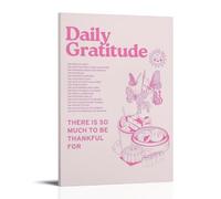 AEUYWQHKEKG Daily Gratitude Posters Aesthetic Vintage Wall Art Canvas Poster Decorative Painting Living Room Bed Room Decor 08x12inch(20x30cm) Frame-style