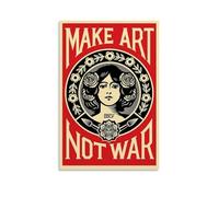 AEUYWQHKEKG Make Art Not War Posters Aesthetic Vintage Wall Art Canvas Poster Decorative Painting Living Room Bed Room Decor 16x24inch(40x60cm) Unframe-style