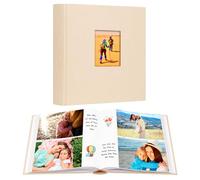 Aevdor 12.7 x 17.8 cm photo album with 240 compartments with writing space, large capacity, for 240 photos, linen cover, acid-free pages, memo photo album for baby, family, anniversary and