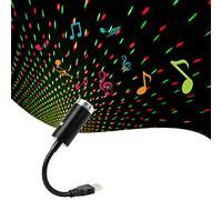 Aevdor USB Star Light Sound Activated Projector, 3 Colors + 9 Lighting Effects, Auto Roof Star Romantic USB Night Light for Bedroom, Car, Party, Ceiling and More- Plug and Play (Red & Green)