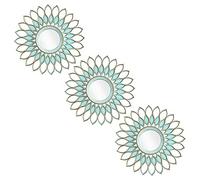 Aeveco Small Round Decorative Mirrors Pack of 3 for Room & Home | Green Circle Mirrors Modern Wall Decor Gifts for Women & Moms