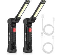 AEVORA 2 Pack LED Rechargeable Torch, Rechargeable Work Light, Christmas Stocking Fillers Gifts for Men Him LED Torch Portable Inspection Lamp 5 Modes Camping Light for Camping