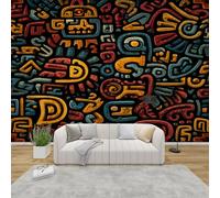 AevuCub Abstract Tribal Wallpaper for Living Room - Ethnic Graffiti Art Wall Murals for Bedrooms, Colourful Modern Tribal Wall Art, Non-Woven Photo Wallpaper 3D Effect, 450x315 cm