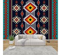 AevuCub African Pattern Wall Mural - Ethnic Geometric Mural Wallpaper for Living Room, Bedroom Decor, Colourful Tribal Wall Art, Non-Woven Photo Wallpaper 3D Effect, 366x254 cm