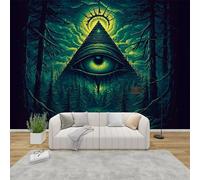 AevuCub All Seeing Eye Wall Mural - Evil Eye Mural Wallpaper for Living Room, Bedroom Decor, Horror Forest Wall Art, Non-woven Photo Wallpaper 3D Effect, 100x70 cm
