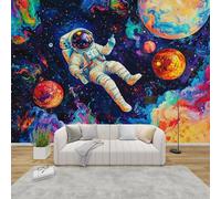 AevuCub Astronaut Wall Mural - Cosmic Nebula Mural Wallpaper for Living Room, Bedroom Decor, Space Artistic Celestial Wall Art, Non-Woven Photo Wallpaper 3D Effect, 250x175 cm