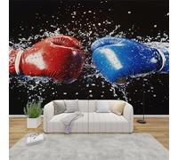 AevuCub Boxing Mural Wallpaper for Living Room Bedroom Decor - Boxing Gloves Wall Mural, Sports Wall Art, Non-Woven Photo Wallpaper 3D Effect, 400x280 cm