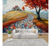 AevuCub Countryside Wallpaper for Living Room - Autumn Wall Murals for Bedrooms, Landscape Wall Art, Non-Woven Photo Wallpaper 3D Effect, 150x105 cm