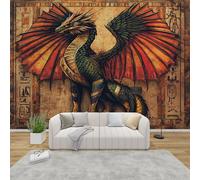 AevuCub Dragon Wall Mural - Vintage Dragon Mural Wallpaper for Living Room, Bedroom Decor, Fantasy Kids Boys Wall Art, Non-Woven Photo Wallpaper 3D Effect, 366x254 cm