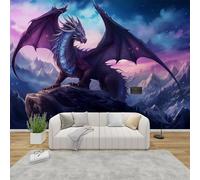 AevuCub Dragon Wallpaper for Living Room - Boys Wall Murals for Bedrooms, Fantasy Ancient Animal Wall Art, Non-Woven Photo Wallpaper 3D Effect, 366x254 cm