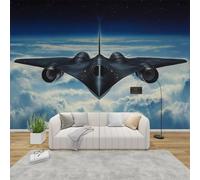 AevuCub Fighter Jet Mural Wallpaper for Living Room Bedroom Decor - Airplane Kids Boys Wall Mural, Aircraft Wall Art, Non-Woven Photo Wallpaper 3D Effect, 400x280 cm
