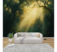 AevuCub Forest Wallpaper for Living Room - Green Woodland Wall Murals for Bedrooms, Natural Landscape Wall Art, Non-Woven Photo Wallpaper 3D Effect, 500x350 cm