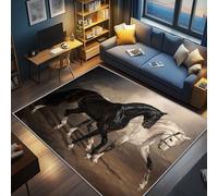 AevuCub Horse Gifts for Men - Machine Washable Door Mat Indoor 60 x 90, Western Small Rugs for Bedroom, Wild West Patterned Carpet, Non Slip & Soft Low Pile & Stain Resistant
