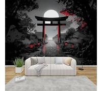 AevuCub Japanese Wallpaper for Living Room - Traditional Torii Gate Wall Murals for Bedrooms, Oriental Asian Wall Art, Non-Woven Photo Wallpaper 3D Effect, 500x350 cm