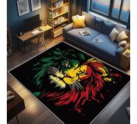 AevuCub Lion Rug Bedroom - Machine Washable Rugs Living Room 80 x 120, Rasta LionCool Modern Wildlife Patterned Carpet, Non Slip & Soft Low Pile & Stain Resistant