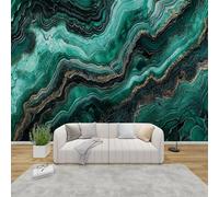 AevuCub Marble Wallpaper for Living Room - Green Marble Textured Wall Murals for Bedrooms, Abstract Wall Art, Non-Woven Photo Wallpaper 3D Effect, 300x210 cm