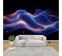AevuCub Neon Wall Mural - Abstract Wave Mural Wallpaper for Living Room, Bedroom Decor, 3D Effect Wall Art, Non-Woven Photo Wallpaper 3D Effect, 100x70 cm