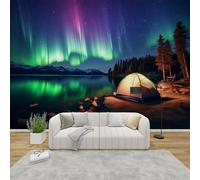 AevuCub Northern Lights Wall Mural - Aurora Borealis Mural Wallpaper for Living Room, Bedroom Decor, Landscape Wall Art, Non-woven Photo Wallpaper 3D Effect, 100x70 cm