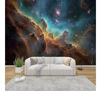 AevuCub Outer Space Wallpaper for Living Room - Galaxy Nebula Starry Night Wall Murals for Bedrooms, Kids Teens Celestial Wall Art, Non-Woven Photo Wallpaper 3D Effect, 100x70 cm